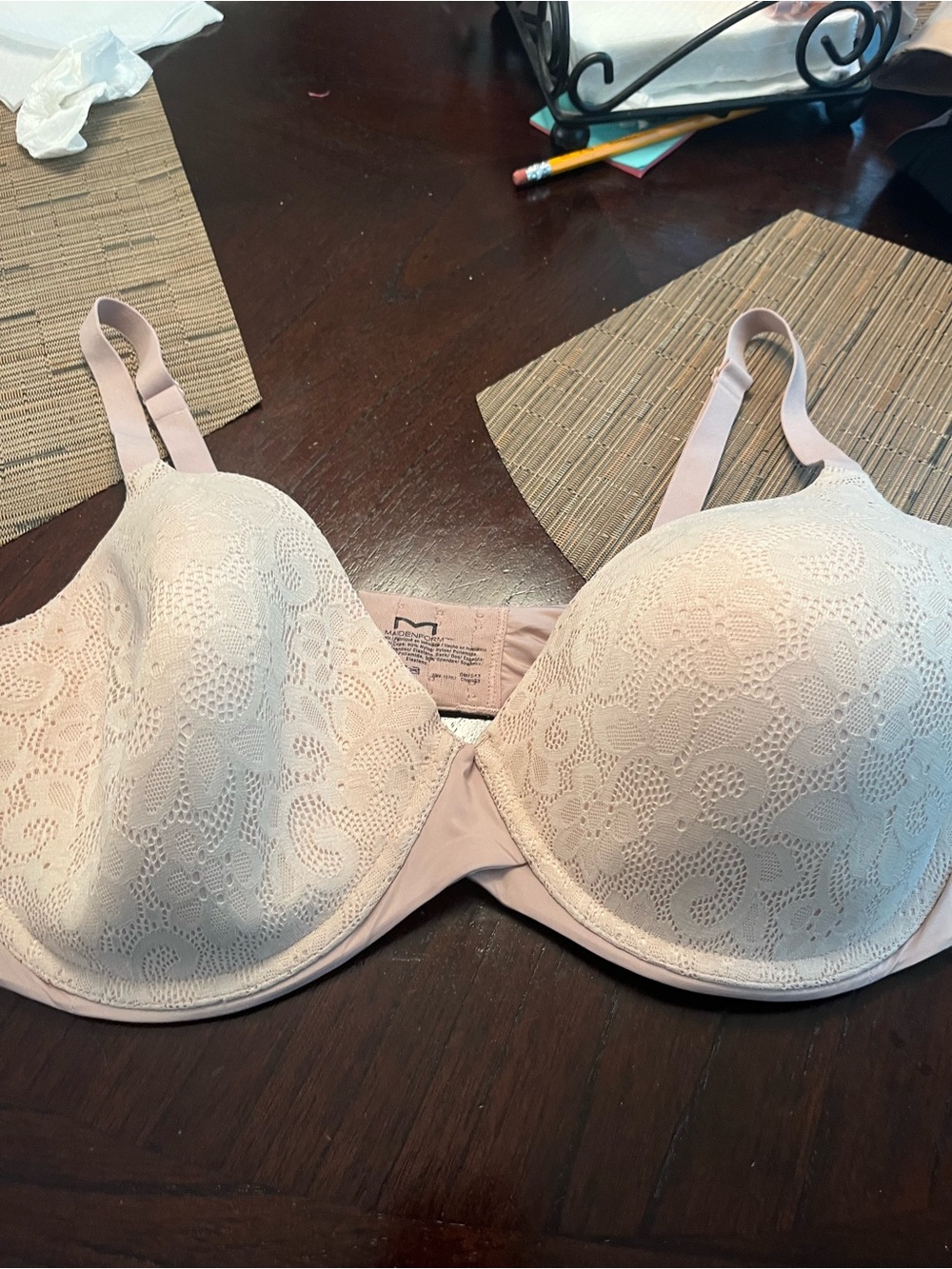 Maidenform Lace Molded T-Shirt Bra - Light beige 38DD